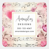 音符・バラヴィンテージデザイン事業 スクエアシール (正面)