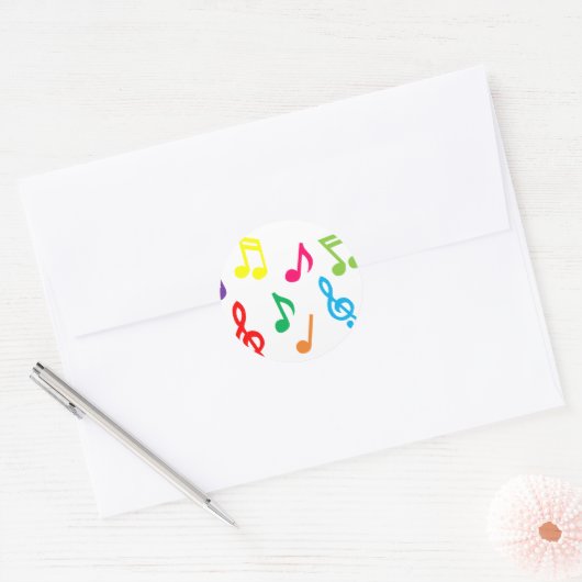 音符 ラウンドシール (封筒)