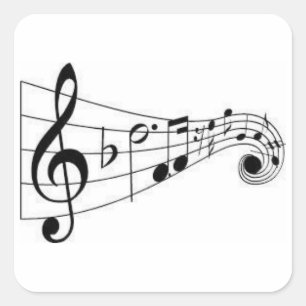 音符-音楽愛好者のステッカー スクエアシール