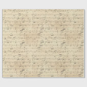 音符Tan上の楽譜 ラッピングペーパー (フラット)