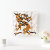 音離れ付きココペリに向かって スクエア壁時計 (ホーム)