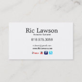 音響のギタリストのミュージシャン-音楽業界カード 名刺 (裏面)