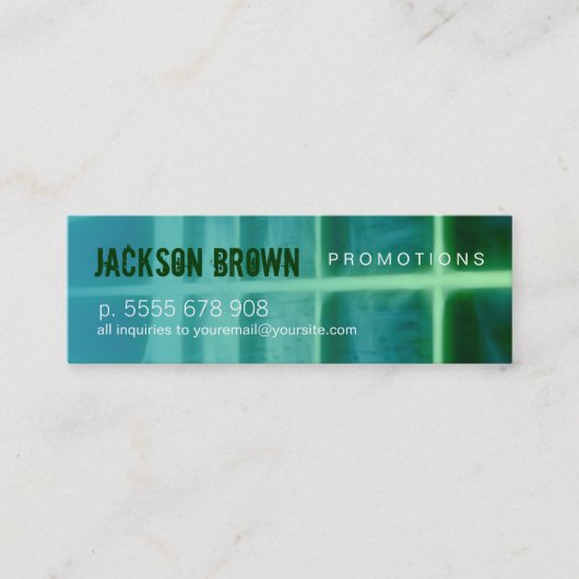 音響の緑の小企業カード スキニー名刺 (正面)