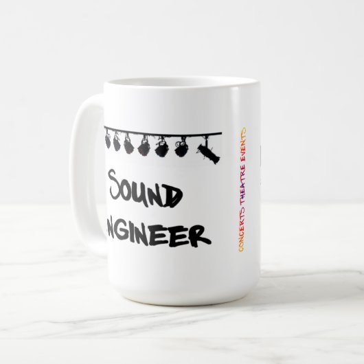 音響技師のマグ コーヒーマグカップ (正面左)
