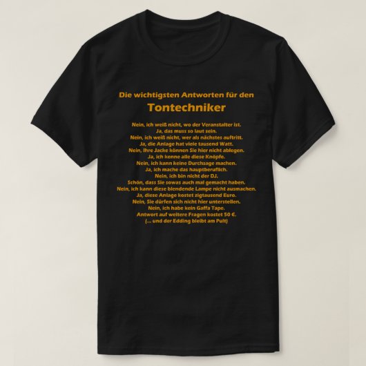音響技師音響技師合奏フェスティバル1 Tシャツ (デザイン正面)