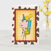 韻間抜け誕生日カウウェスタン カード (黄色い花)