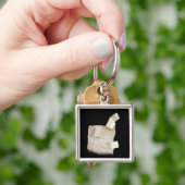 頁岩の黄鉄鉱の水晶 キーホルダー (手)