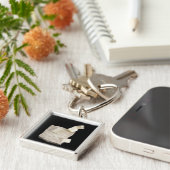 頁岩の黄鉄鉱の水晶 キーホルダー (側面)