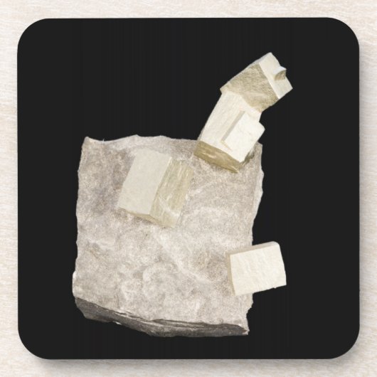 頁岩の黄鉄鉱の水晶 コースター (正面)