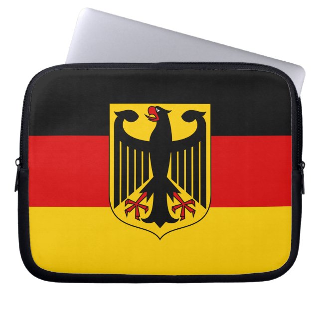 頂上が付いているドイツの旗 ラップトップスリーブ (正面)