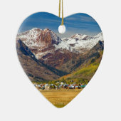 頂点に達されたビュートのコロラド州の秋の眺め セラミックオーナメント (右)