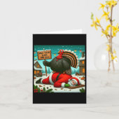 順番待ちぽっちゃり君 トルコのサンタ 面白い感謝祭 カード (黄色い花)