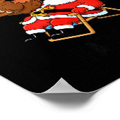 順番待ち太った少年面白いサンタ＆トルコTシャツ ポスター (角)