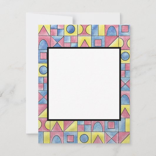 須藤久モダン一幾何水彩画 ノートカード (正面)