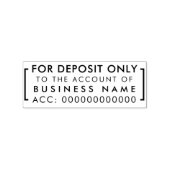 預り金のみ |カスタム銀行詳細 ラバースタンプ (インプリント)