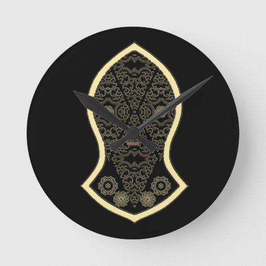 預言者のサンダル（金） ラウンド壁時計 (正面)