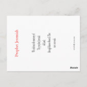 預言者エレミヤ祈りの言葉カード ポストカード (裏面)