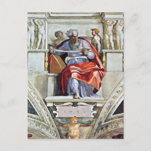 預言者ジョエルの著者:ミケランジェロ・ウンターベルガー ポストカード (正面)