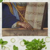 預言者モーセと法の錠剤 キッチンタオル (折り畳み)