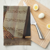 預言者モーセと法の錠剤 キッチンタオル (四つ折り)