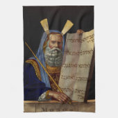 預言者モーセと法の錠剤 キッチンタオル (縦)