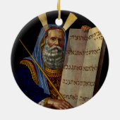 預言者モーセと法の錠剤 セラミックオーナメント (裏面)