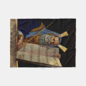 預言者モーセと法の錠剤 フリースブランケット (正面(横))