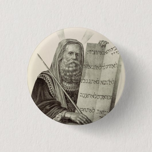 預言者モーセと法の錠剤 缶バッジ (正面)