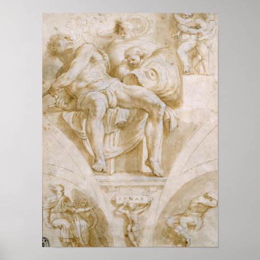 預言者ヨナと二つの破壊されたルネット ポスター (正面)
