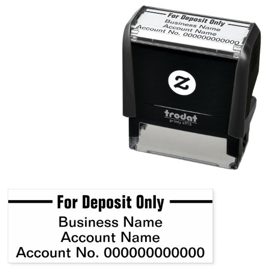 預金のみのビジネスおよびアカウント名番号 セルフインキングスタンプ (インサイチュ)