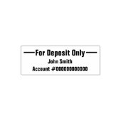預金のみ追加名銀行口座番号はっきりした セルフインキングスタンプ (デザイン)