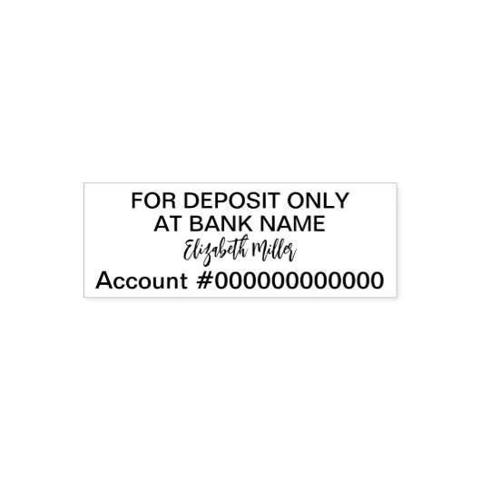 預金専用スクリプト名銀行アプリアカウント番号。 セルフインキングスタンプ (デザイン)