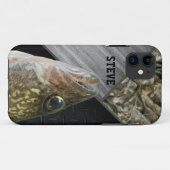 頑丈なウォレー魚釣り迷彩柄ネームメンズクール Case-Mate iPhoneケース (裏面(横))