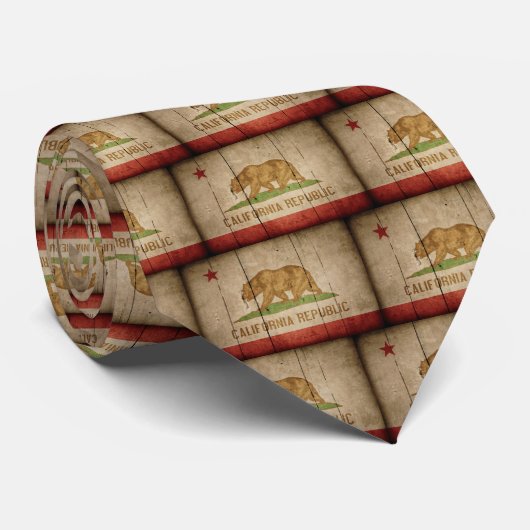 頑丈なウッドカリフォルニア州旗 ネクタイ (ロール)