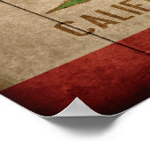 頑丈なウッドカリフォルニア州旗 ポスター (角)