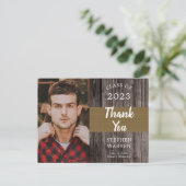 頑丈なウッドジー写真卒業パーティーのはがき ポストカード (スタンド正面)