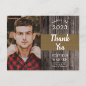 頑丈なウッドジー写真卒業パーティーのはがき ポストカード (正面)