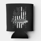 頑丈なカッコいいアメリカ国旗のレッドフィッシュ魚釣り 缶クーラー (裏面)