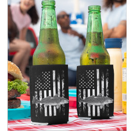 頑丈なカッコいいアメリカ国旗のレッドフィッシュ魚釣り 缶クーラー