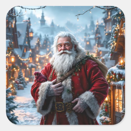 頑丈なサンタスティッカー スクエアシール (正面)
