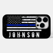 頑丈なスタイル警察旗と名前をカスタムする Case-Mate iPhoneケース (裏面 (横))