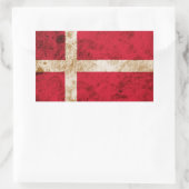 頑丈なデンマーク国旗 長方形シール (バッグ)