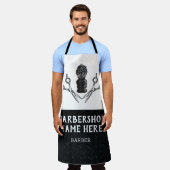 頑丈なトレンディーモダン理容師はさみバーバーショップ エプロン (着用した状態)