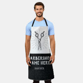 頑丈なトレンディーモダン理容師シザーズバーショップAP エプロン (着用した状態)