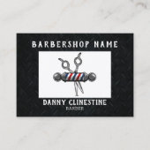 頑丈なトレンディーモダン理容師シザーズバーバーショップ 名刺 (正面)