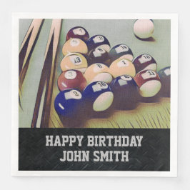 頑丈なビリヤード男性の誕生日ナプキンス