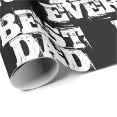 頑丈なブラック最高のパパエバータイポグラフィ ラッピングペーパー (ロールコーナー)