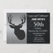 頑丈な大人の鹿狩り誕生日招待状 招待状 (正面)