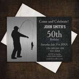 頑丈な大人魚釣り誕生日招待状 招待状