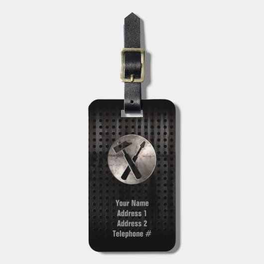 頑丈な大工の道具 ラゲッジタグ (正面縦)